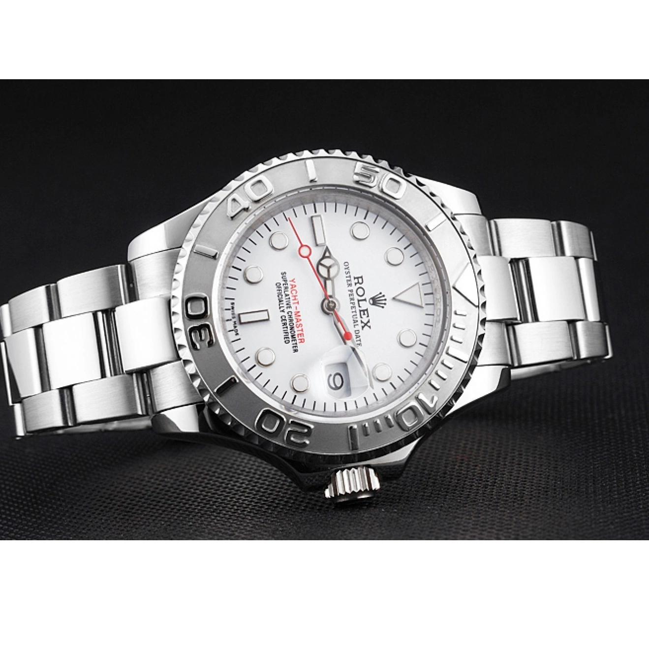 Best AAA Replica Sites Yacht-Master Case Dial Steel Bracelet Rolex Swiss White Staniless And 0614